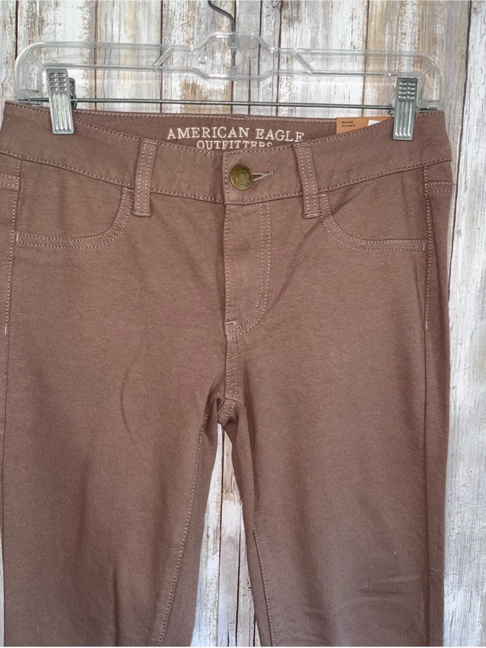 American Eagle Jegging Jeans Size 4 Brown Super Stretch Jegging NWT - Picture 3 of 5